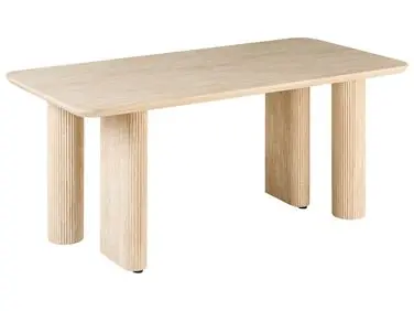 Mesa de comedor BARROY Efecto travertino 180 cm 90 cm