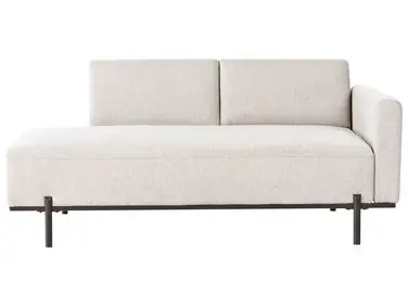 Chaise Longue SAVASSE Faux Linen Light Beige - Living Room