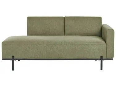 Chaise Longue SAVASSE Faux Linen Green - Living Room