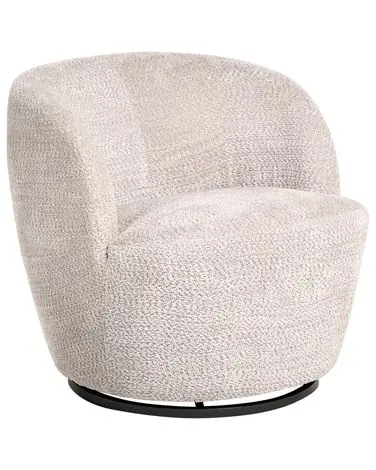 Swivel Armchair KUOLPA Chenille Beige - Living Room
