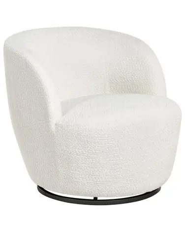 Swivel Armchair KUOLPA Chenille Off-White