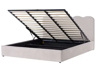Ottoman Bed NANTERRE Chenille Taupe 180 x 200 cm (EU Super King) - Bedroom