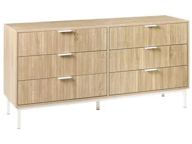 6 Drawer Chest ROYALLA Light Brown - Living Room