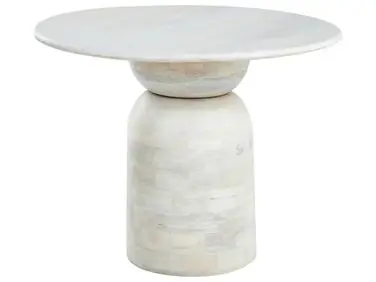 Mesa de comedor MURTLE Blanco 110 cm 110 cm Madera de mango
