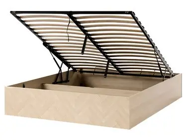 Ottoman Bed without Headboard ETEL Light Brown 160 x 200 cm (EU King Size) - Bedroom