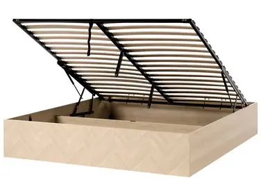 Ottoman Bed without Headboard ETEL Light Brown 180 x 200 cm (EU Super King) - Bedroom