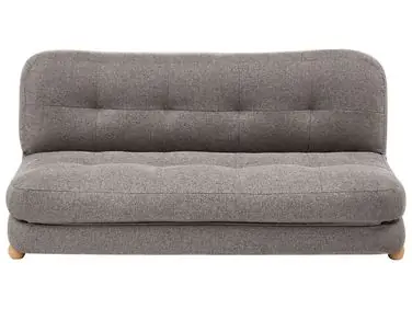 Sofa Bed 2 Seater ESBJERG Faux Linen Dark Grey - Living Room