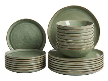 Vajilla de 24 piezas HOPS Gres Verde - Accesorios decorativos