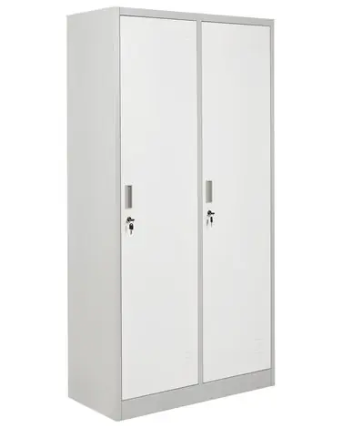 Double Door Storage Locker ATHLETE Metal Grey/ White - Home Office