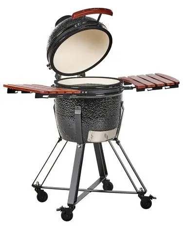 Barbacoa de carbón KAMADO Cerámica Negro - Jardín y balcón