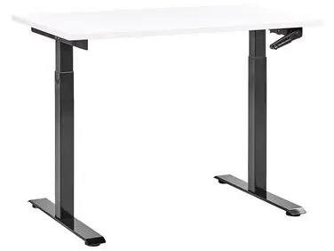 Escritorio de altura regulable manual DESTINES Blanco/Negro 120 cm 72 cm - Oficina