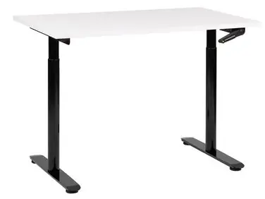 Escritorio de altura regulable manual DESTINAS Blanco/Negro 120 cm 72 cm - Oficina