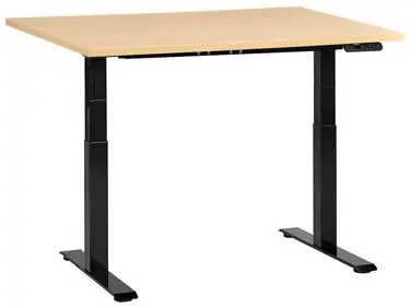 Escritorio de altura regulable eléctrico DESTINES Negro/Marrón claro 120 cm 72 cm - Oficina