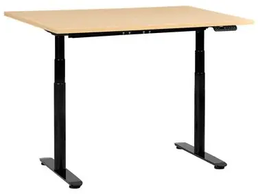 Escritorio de altura regulable eléctrico DESTINAS Negro/Marrón claro 120 cm 72 cm - Oficina