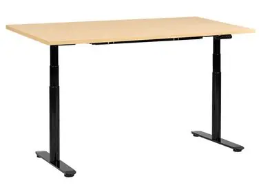 Electric Adjustable Standing Desk DESTINAS Black/ Light Brown 160 cm 72 cm - Home Office