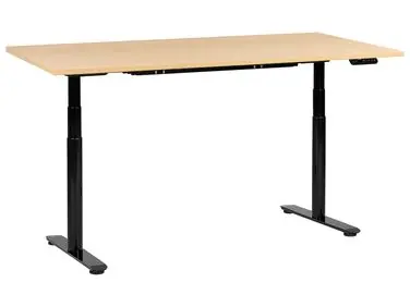 Electric Adjustable Standing Desk DESTINAS Black/ Light Brown 180 cm 72 cm - Home Office