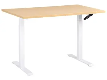Manual Adjustable Standing Desk DESTINES Light Brown/ White 120 cm 72 cm - Home Office