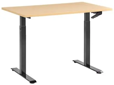 Escritorio de altura regulable manual DESTINES Negro/Marrón claro 120 cm 72 cm - Oficina