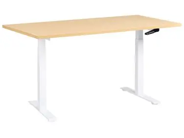 Manual Adjustable Standing Desk DESTINES Light Brown/ White 160 cm 72 cm - Home Office