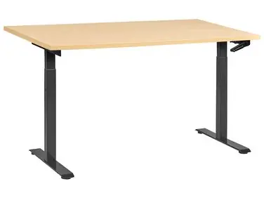 Escritorio de altura regulable manual DESTINES Negro/Marrón claro 160 cm 72 cm - Oficina