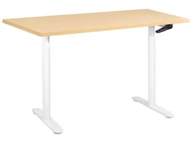 Escritorio de altura regulable manual DESTINAS Marrón claro/Blanco 120 cm 72 cm - Oficina