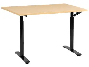 Manual Adjustable Standing Desk DESTINAS Black/ Light Brown 120 cm 72 cm - Home Office