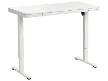 Escritorio de altura regulable eléctrico PENLY Blanco 120 cm 60 cm con puerto USB - Oficina