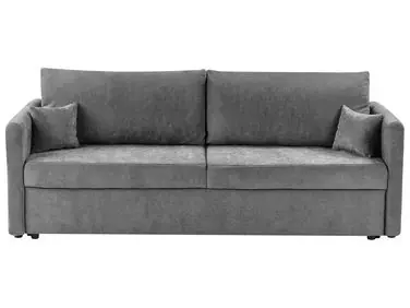 Sofa Bed 3 Seater BLEIK Chenille Light Grey with Storage - Living Room