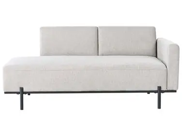 Chaise Longue SAVASSE Faux Linen Light Grey - Living Room