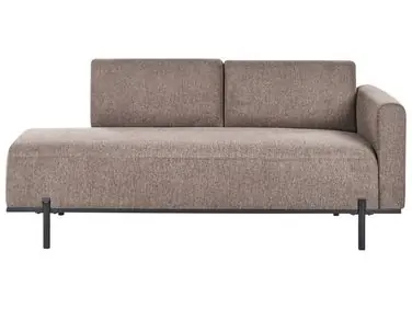 Chaise longue SAVASSE Lino sintético Marrón claro - Sala de estar