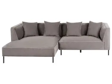 Sofá esquinero 3 plazas SATER Chenilla Gris pardo Derecha - Sala de estar