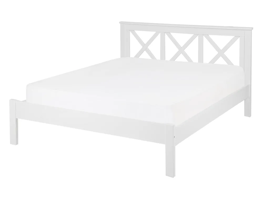 Cama Madera de pino TANNAY 140 x 200 cm Blanco - Dormitorio
