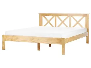 Cama Madera de pino TANNAY 160 x 200 cm Marrón claro - Dormitorio