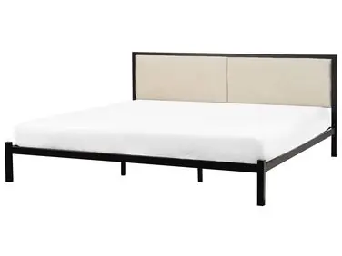 Cama Metal CLAMART 180 x 200 cm Beige claro - Dormitorio