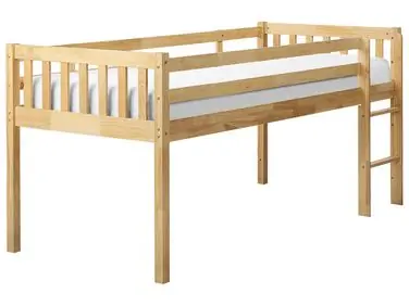 Cama de media altura Madera PEIPIN 90 x 200 cm Marrón claro - Dormitorio