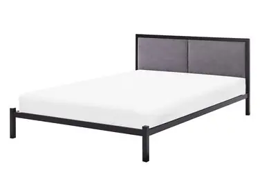 Cama Metal CLAMART 140 x 200 cm Gris - Dormitorio
