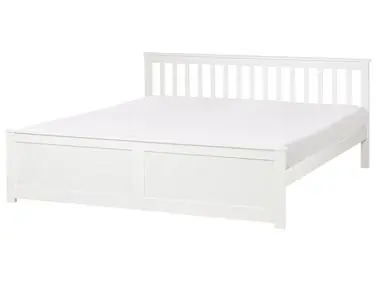 Cama Madera de pino OLENDON 180 x 200 cm Blanco - Dormitorio