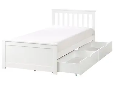 Cama con 2 cajones OLENDON Madera de pino Blanco 90 x 200 cm - Dormitorio