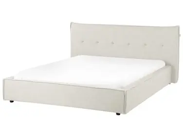 Waterbed Faux Linen LESTRE 160 x 200 cm (EU King Size) Off-White