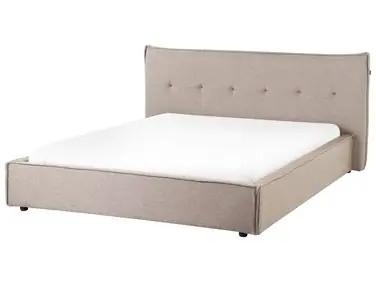 Waterbed Faux Linen LESTRE 160 x 200 cm (EU King Size) Taupe - Bedroom