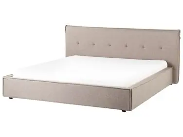 Waterbed Faux Linen LESTRE 180 x 200 cm (EU Super King) Taupe - Bedroom
