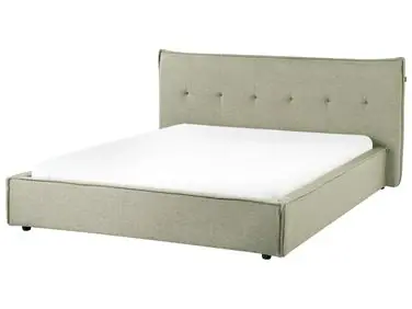 Waterbed Faux Linen LESTRE 160 x 200 cm (EU King Size) Green - Bedroom