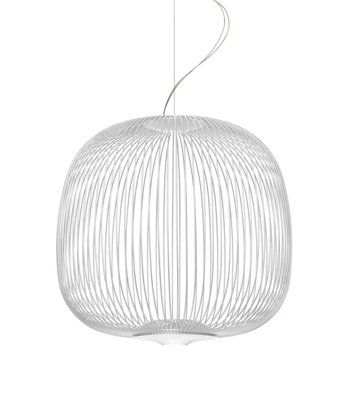 Lámpara de suspensión Spokes 2 leds 30W Ø 52 cm de Foscarini blanca