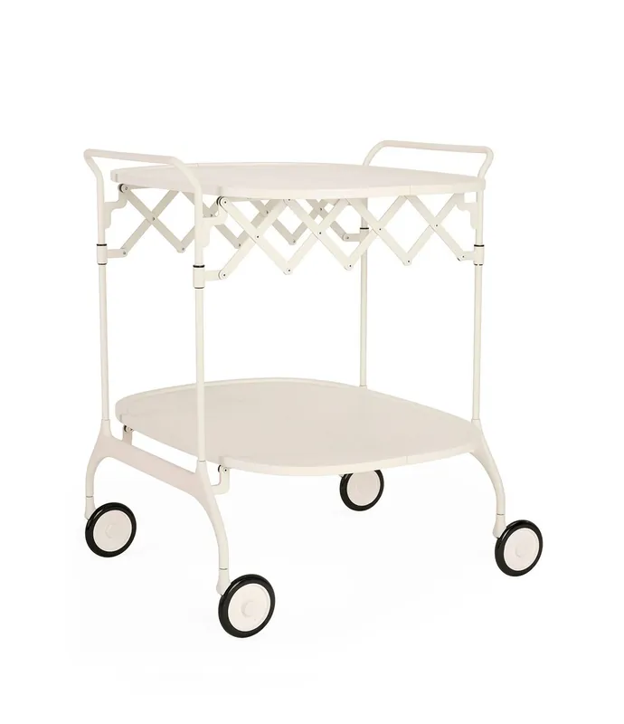 Carrito auxiliar plegable Gastone de Kartell blanco o negro mate