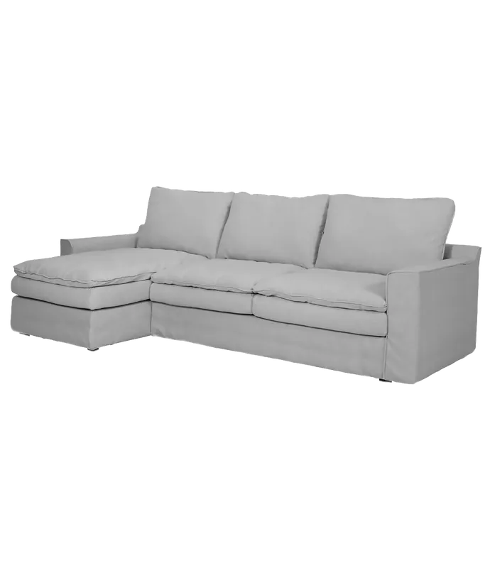 Sofá Kibo 3 plazas chaise longue izquierda bardot stone - PLM Design