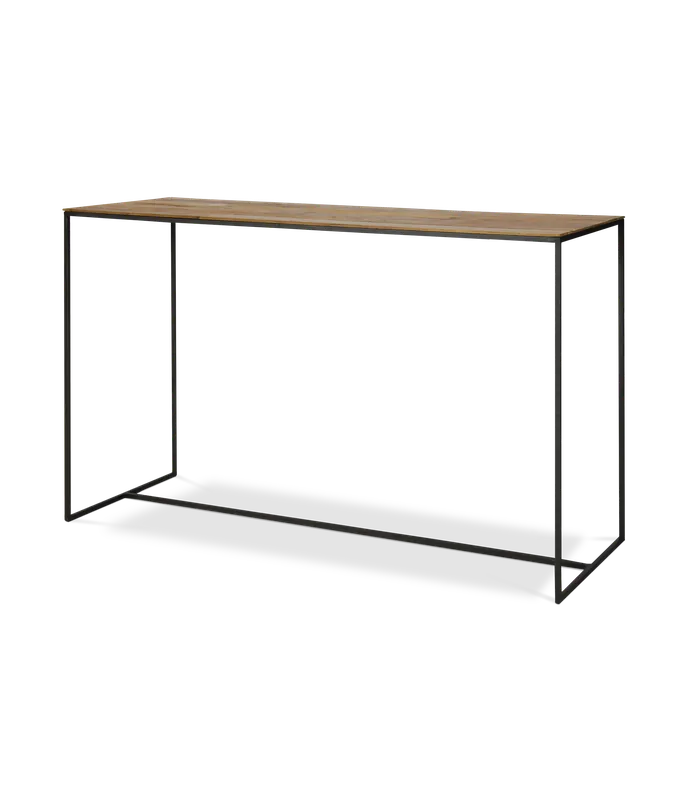 Consola Cute de teca reciclada y acero lacado negro 120 x 45 x 75 cm - PLM Design
