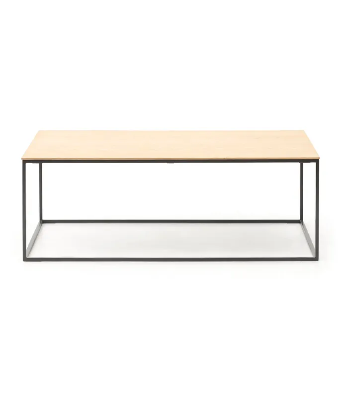 Mesa de centro Cute de roble y acero 100x60x35 cm - PLM Design