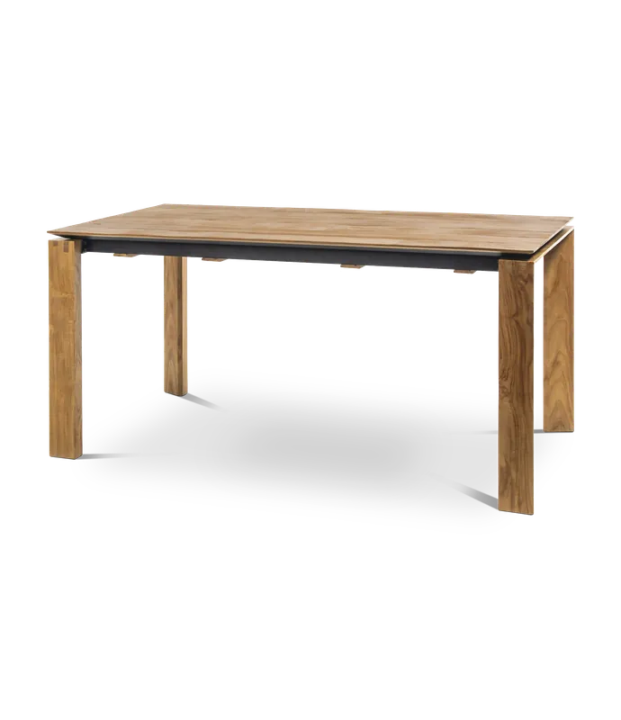 Mesa extensible Kubico de teca reciclada maciza - PLM Design
