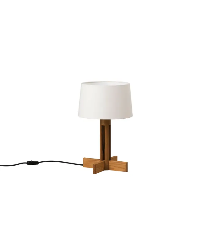 Lampara sobremesa FAD roble natural pantalla lino - Santa & Cole