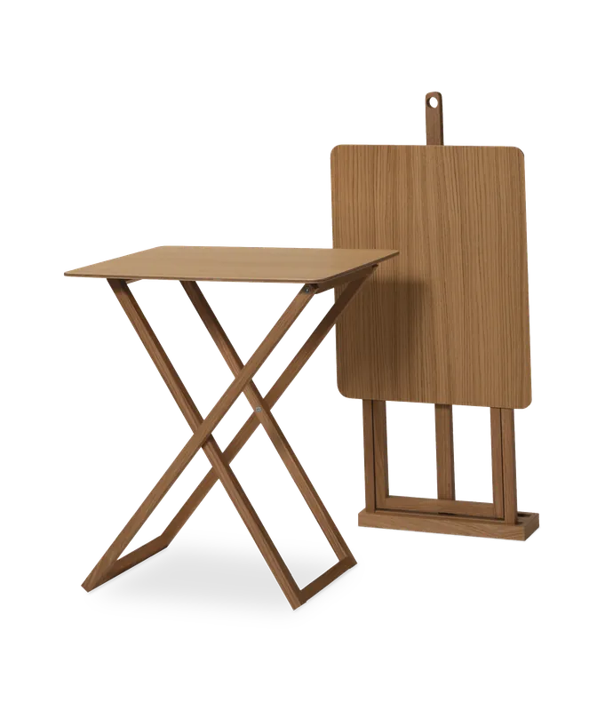 Set de 2 mesas plegables Fold de roble natural 40 x 10 x 85 cm (plegada) - PLM Design